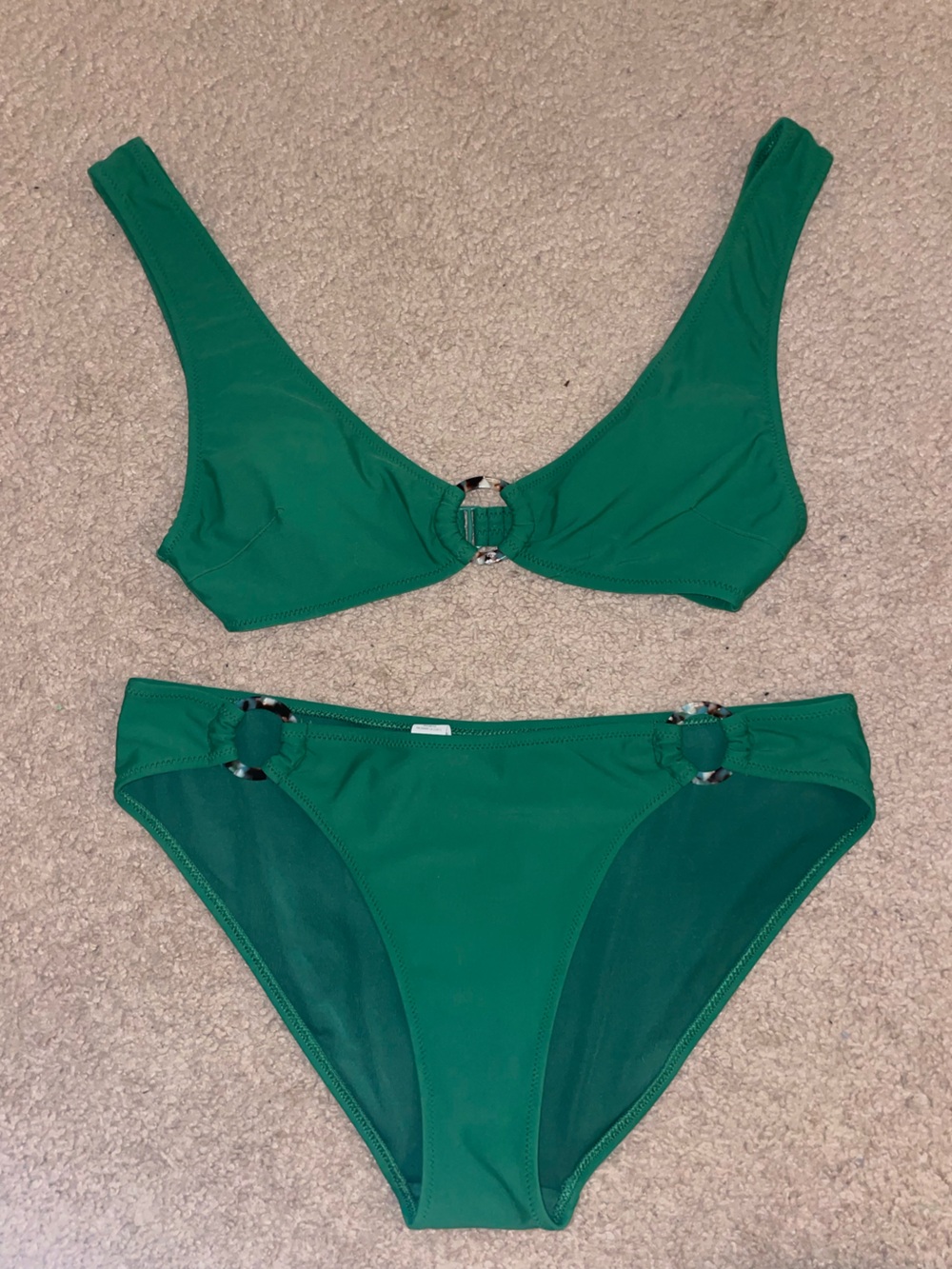aerie Green Bikini Set with Ring Accents